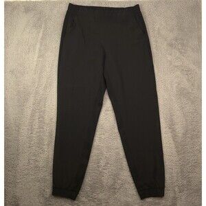 Athleta Textured Brooklyn Jogger Black Seer Sucker Sz 14 Tall Pull On
